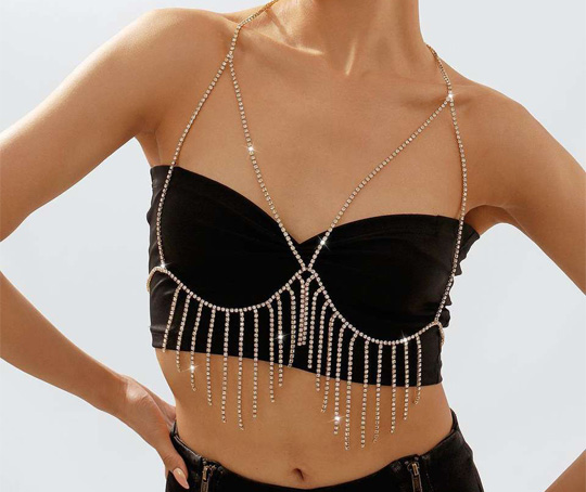 Neck Tank Top Body Chain Show